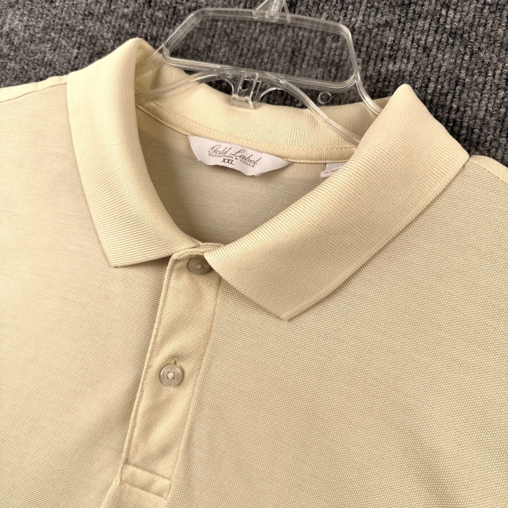 Roundtree & Yorke Gold Label Mens XXL 2X Polo Shirt Pale Yellow Short Sleeve